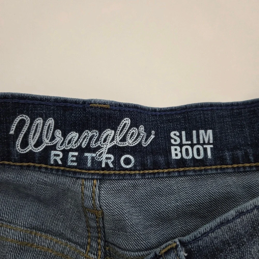 Wrangler Retro Slim Boot Jeans Blue 1077MWZGL Mens 36x34
